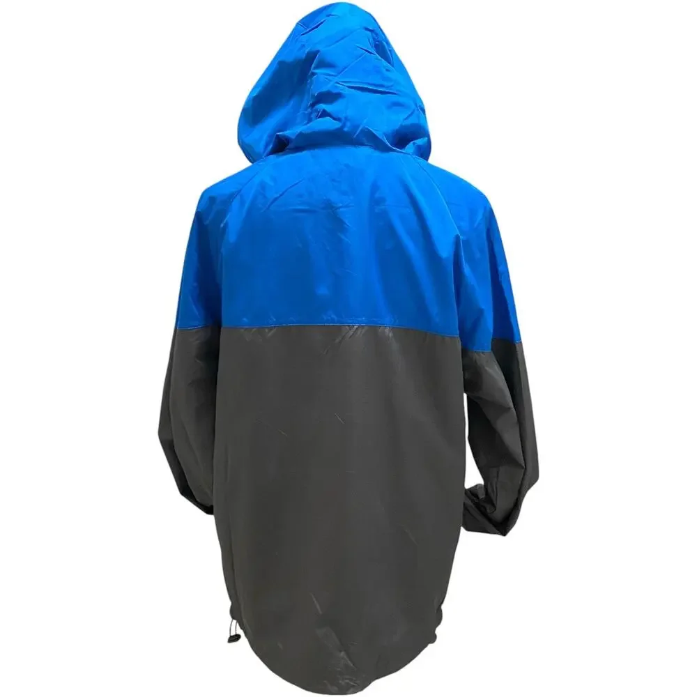 Disney Parks Unisex Size Small Windbreaker Jacket Blue and Grey with Hoodie